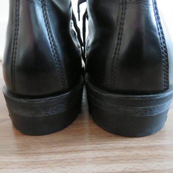 VINTAGE DAYTON Driver Combat Moto Lug Vibram Boots in Black Leather - Picture 7 of 16